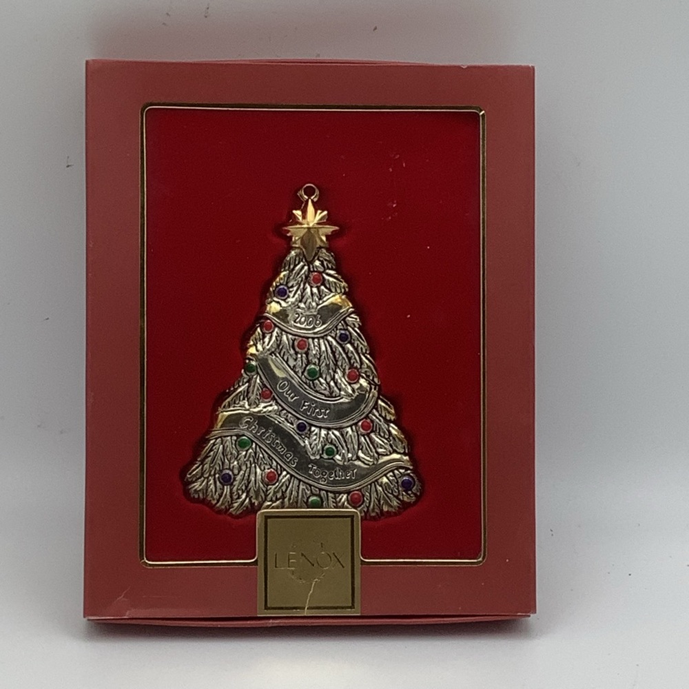 Lenox 2006 Our First Christmas Together Silver and Gold Tree Ornament